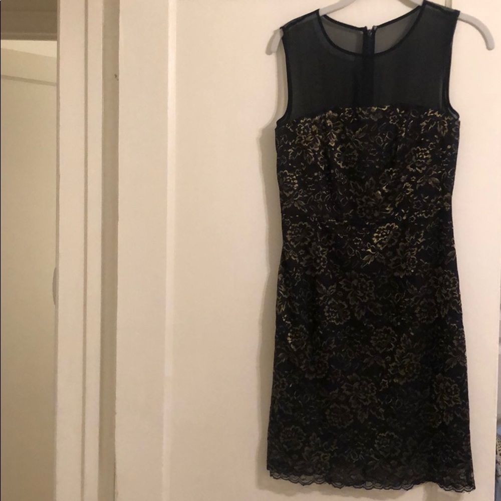 Black and gold DVF cocktail dress